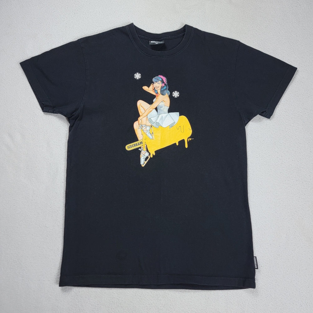 Billionaire Boys Club Icecream T-Shirt Men's Medium Black BBC Tee Pin-Up Girl